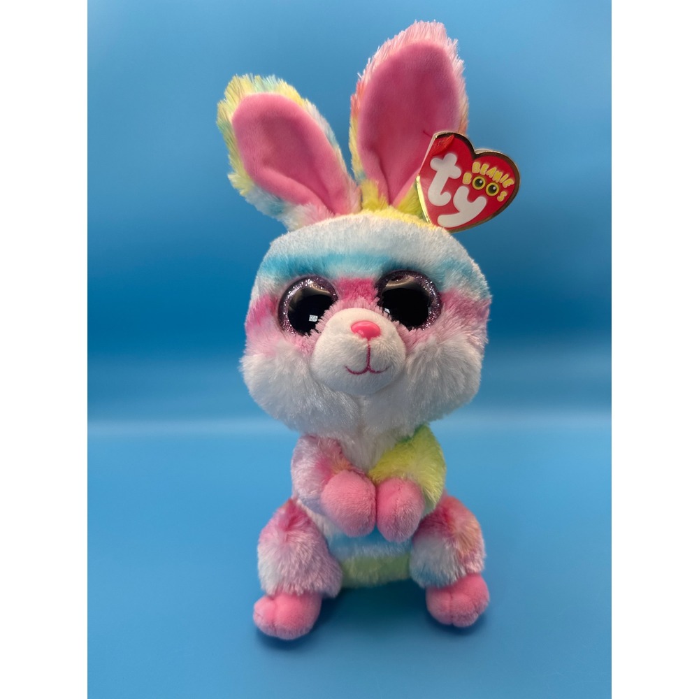 Ty Beanie Boos Lollipop Bunny Multi Color Tie Dye Plush Rabbit 9 Inch NWT